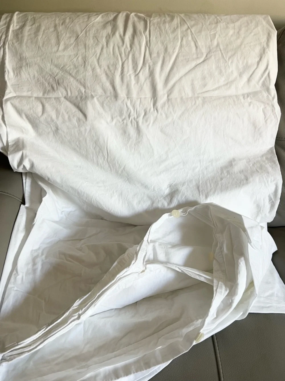 RH White Italian Cotton Duvet Cover California King Restoration Hardware Percale